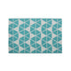 4 x 6 Outdoor Small Area Rug | Turquoise Green and White Geometry