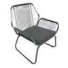 Meny Outdoor Club Chair Set of 2 | White Rattan Woven Matte Gray Metal