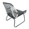 Meny Outdoor Club Chair Set of 2 | White Rattan Woven Matte Gray Metal