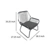 Meny Outdoor Club Chair Set of 2 | White Rattan Woven Matte Gray Metal