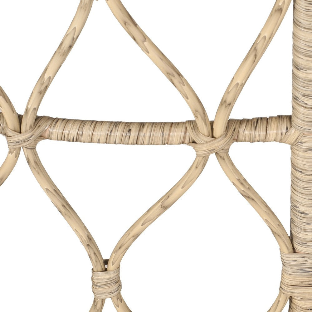 Resy Outdoor Coffee Table | 33’’ Oval Top | Boho Brown Wicker Woven BM335155