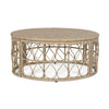 Resy Outdoor Coffee Table | 33" Oval Top | Boho Brown Wicker Woven