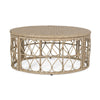 Resy Outdoor Coffee Table | 33" Oval Top | Boho Brown Wicker Woven