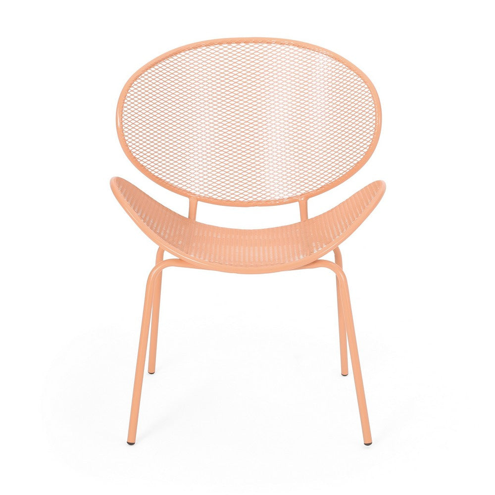 Elie Outdoor Chairs Set of 2 | Wing Mesh Curved Back | Orange Iron BM335156