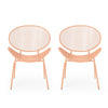 Elie Outdoor Chairs Set of 2 | Wing Mesh Curved Back | Orange Iron