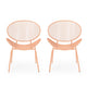 Elie Outdoor Chairs Set of 2 | Wing Mesh Curved Back | Orange Iron