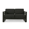 Besy Outdoor Loveseat | Black Cushion and Square Metal Frame | 57"