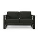 Besy Outdoor Loveseat | Black Cushion and Square Metal Frame | 57"