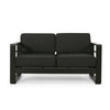 Besy Outdoor Loveseat | Black Cushion and Square Metal Frame | 57"