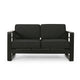Besy Outdoor Loveseat | Black Cushion and Square Metal Frame | 57"