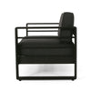 Besy Outdoor Loveseat | Black Cushion and Square Metal Frame | 57’’ BM335160