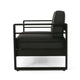 Besy Outdoor Loveseat | Black Cushion and Square Metal Frame | 57’’ BM335160