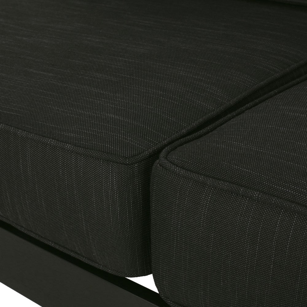 Besy Outdoor Loveseat | Black Cushion and Square Metal Frame | 57"