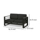 Besy Outdoor Loveseat | Black Cushion and Square Metal Frame | 57’’ BM335160