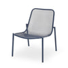 Kery 2pc Outdoor Side Chair Set | Navy Blue Mesh Metal Stackable Frame BM335161