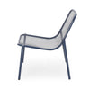 Kery 2pc Outdoor Side Chair Set | Navy Blue Mesh Metal Stackable Frame