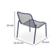 Kery 2pc Outdoor Side Chair Set | Navy Blue Mesh Metal Stackable Frame BM335161