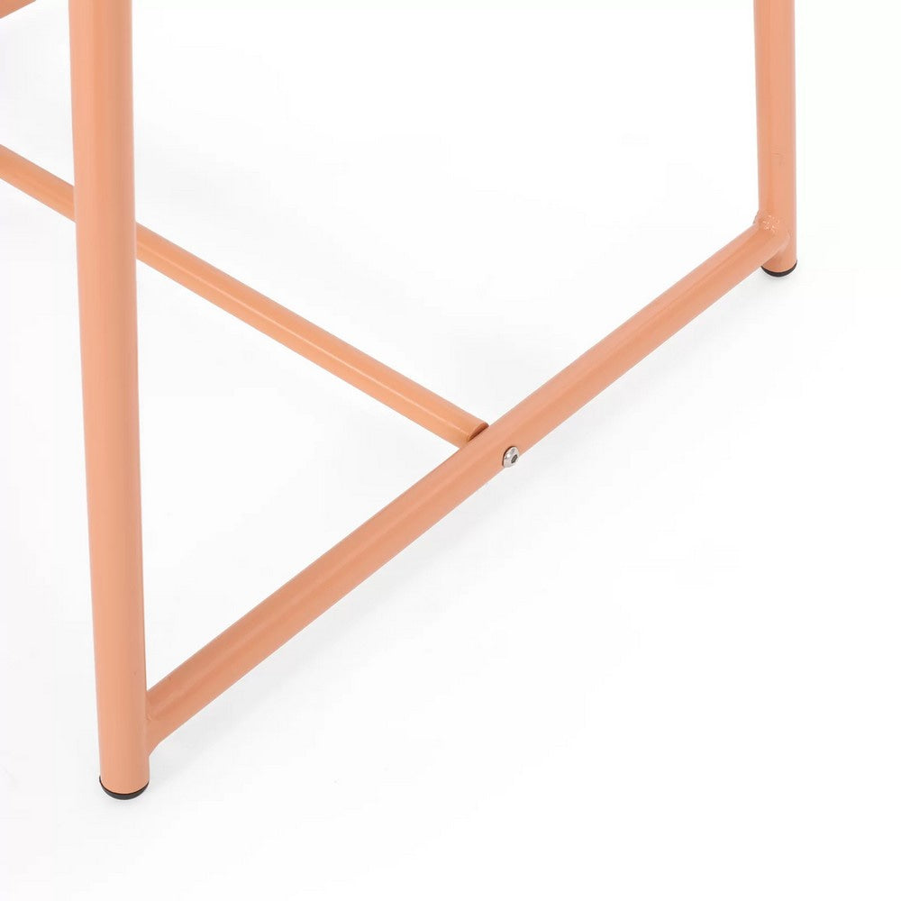 Elie Outdoor Side End Table | 20’’ Mesh Top | Orange Metal Sled Base BM335163