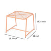 Elie Outdoor Side End Table | 20" Mesh Top | Orange Metal Sled Base