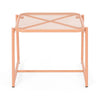 Elie Outdoor Side End Table | 20" Mesh Top | Orange Metal Sled Base