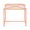 Elie Outdoor Side End Table | 20" Mesh Top | Orange Metal Sled Base