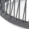 Penny Outdoor Side End Table | 19" Glass Top | Black Rope Woven Base