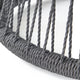 Penny Outdoor Side End Table | 19" Glass Top | Black Rope Woven Base