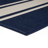 Ina Outdoor Small Area Rug | Navy Blue and White Lined Woven Pattern BM335165
