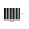 Ina Outdoor Small Area Rug | Navy Blue and White Lined Woven Pattern BM335165