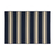 Ina Outdoor Small Area Rug | Navy Blue and White Lined Woven Pattern