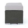 Outdoor Ottoman | 16" Square Gray Woven Frame with Plush Cushion