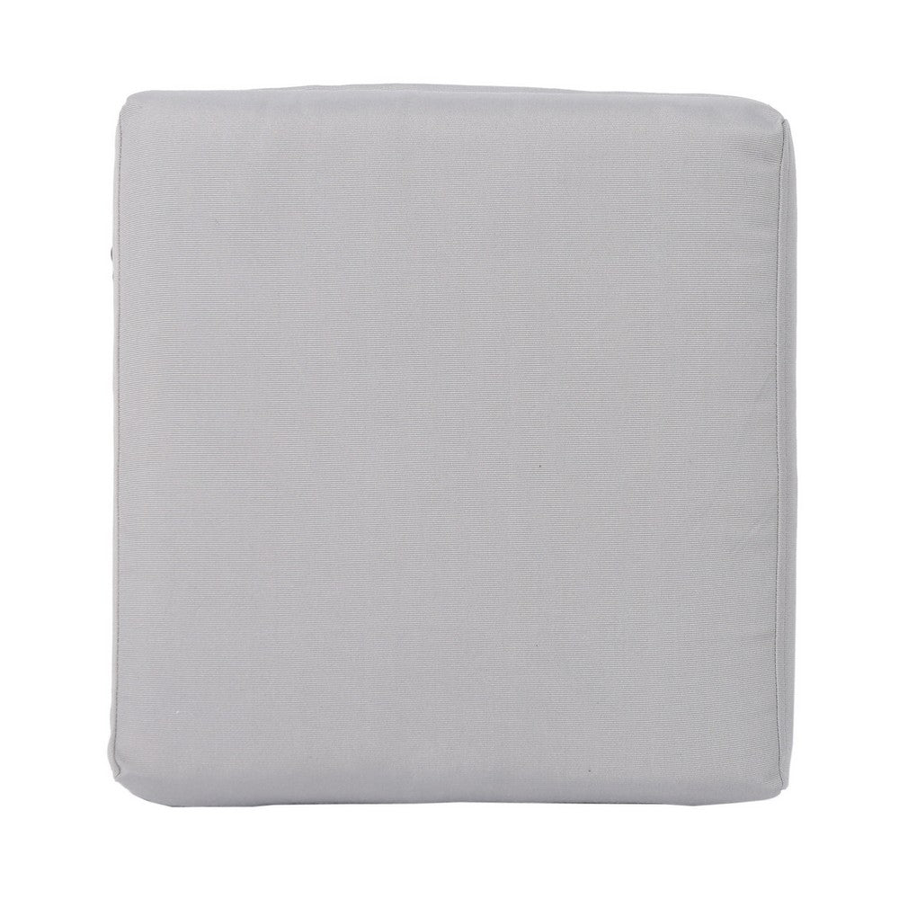 Outdoor Ottoman | 16" Square Gray Woven Frame with Plush Cushion