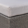 Outdoor Ottoman | 16" Square Gray Woven Frame with Plush Cushion