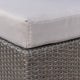 Outdoor Ottoman | 16" Square Gray Woven Frame with Plush Cushion