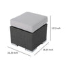 Outdoor Ottoman | 16" Square Gray Woven Frame with Plush Cushion