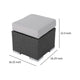 Outdoor Ottoman | 16" Square Gray Woven Frame with Plush Cushion