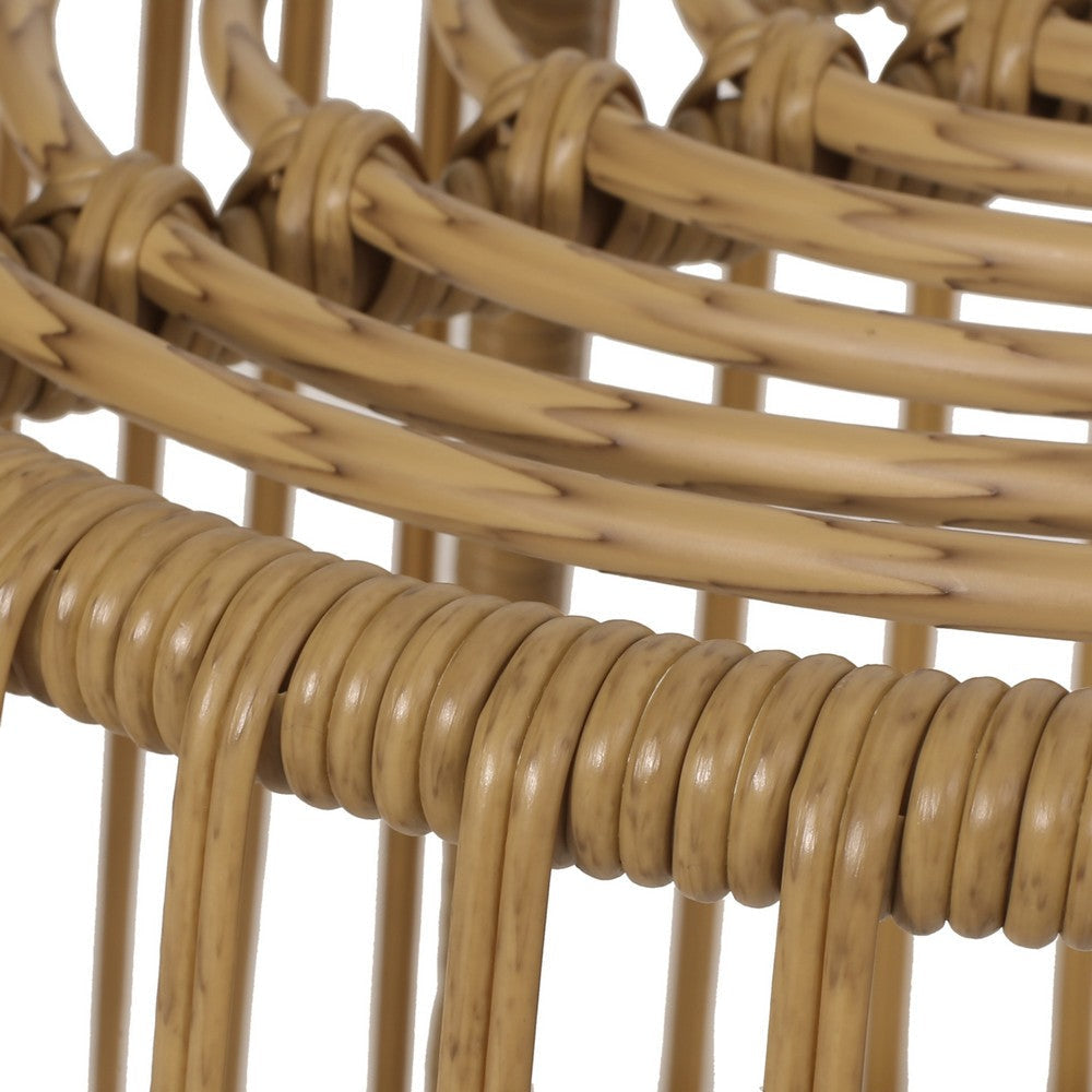 Laine Outdoor Side End Table | 20’’ Round Top | Brown Rope Woven Base BM335169