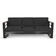 Vinia 3 Seater Outdoor Sofa | Plush Cushions | 77" Black Aluminum