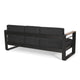 Vinia 3 Seater Outdoor Sofa | Plush Cushions | 77" Black Aluminum
