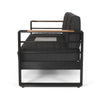 Vinia 3 Seater Outdoor Sofa | Plush Cushions | 77" Black Aluminum