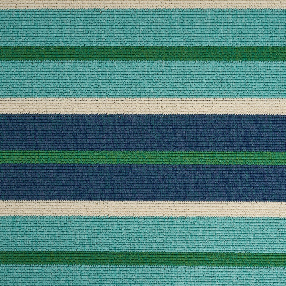Dian 5 x 8 Outdoor Small Area Rug | Striped Pattern | Blue Green Woven BM335177