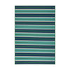 Dian 5 x 8 Outdoor Small Area Rug | Striped Pattern | Blue Green Woven