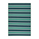 Dian 5 x 8 Outdoor Small Area Rug | Striped Pattern | Blue Green Woven
