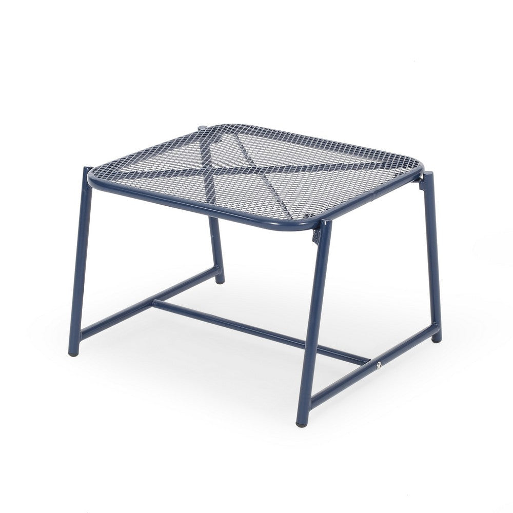Kery Outdoor Side End Table | 20’’ Mesh Top | Navy Blue Sled Base BM335179