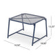 Kery Outdoor Side End Table | 20" Mesh Top | Navy Blue Sled Base