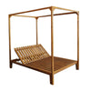 Yavi Outdoor Daybed Chaise| Adjustable Back | Brown Acacia Wood 79"