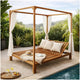 Yavi Outdoor Daybed Chaise| Adjustable Back | Brown Acacia Wood 79"