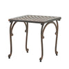 Lyra Outdoor Side End Table | Cabriole Legs | Brown Aluminium | 18"