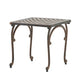 Lyra Outdoor Side End Table | Cabriole Legs | Brown Aluminium | 18"