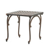 Lyra Outdoor Side End Table | Cabriole Legs | Brown Aluminium | 18’’ BM335181